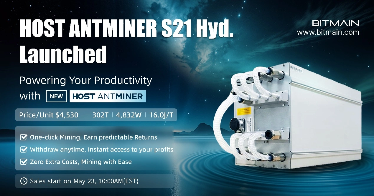 Bitmain Upgrades One Stop Hosting Service With S21 Hyd
